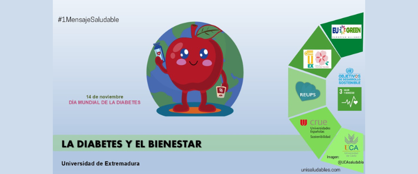Imagen Campaña Dia Mundial de la Diabetes con logos de Universidades y entidades colaboradoras