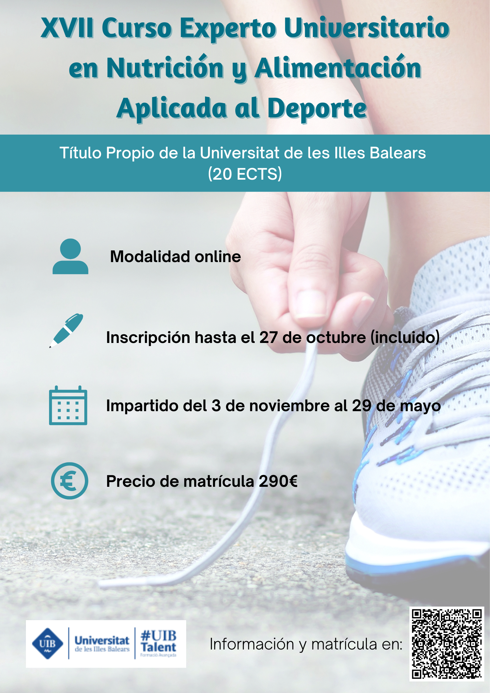 XVII Edición del Curso de Experto Universitario en Nutrición y Alimentación Aplicada al Deporte