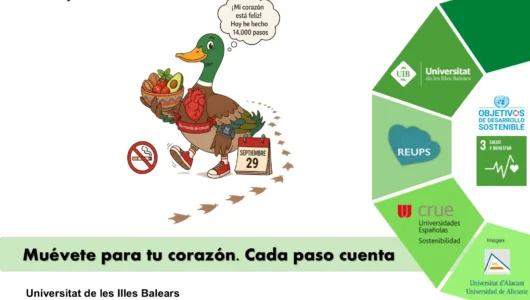 Mensaje saludable septiembre: Muévete por tu corazón. Cada paso cuenta.